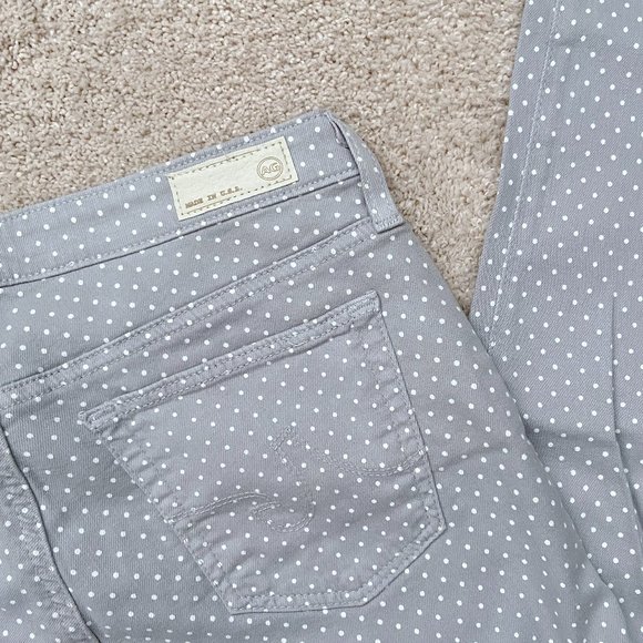 Like new AG gray/light blue with white dot Stevie ankle slim straight si… - Picture 3 of 7